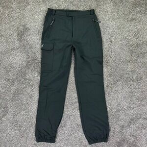 Ibex Skifans Schoeller Mens 34 Black Softshell Cargo Ski Hiking Pants USA Made